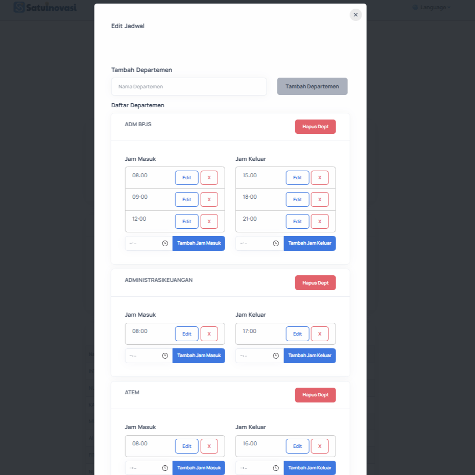 Pengaturan Jadwal Kerja